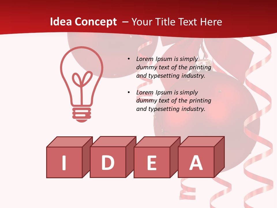 A Red Christmas Ornament Powerpoint Presentation PowerPoint Template