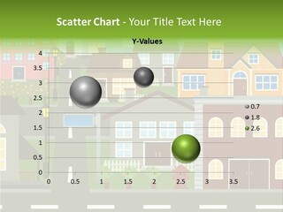 A City With Houses And A Street Light PowerPoint Template