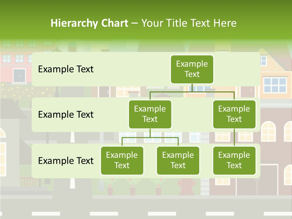 A City With Houses And A Street Light PowerPoint Template