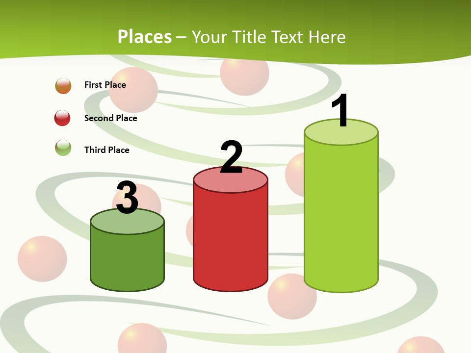 A Green Christmas Tree With Red Balls On It PowerPoint Template