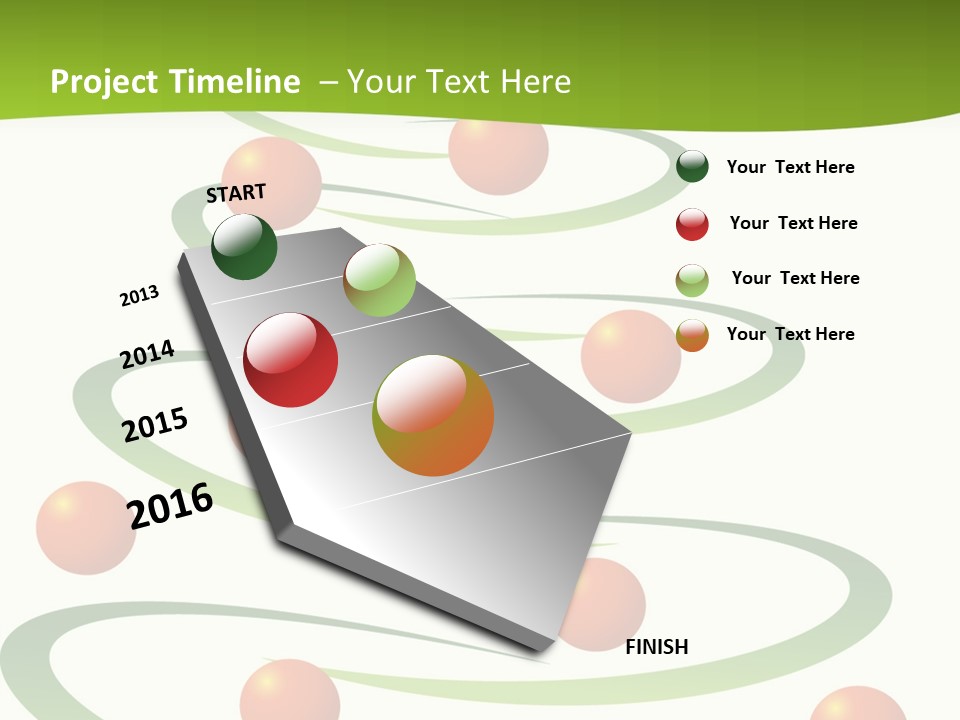 A Green Christmas Tree With Red Balls On It PowerPoint Template