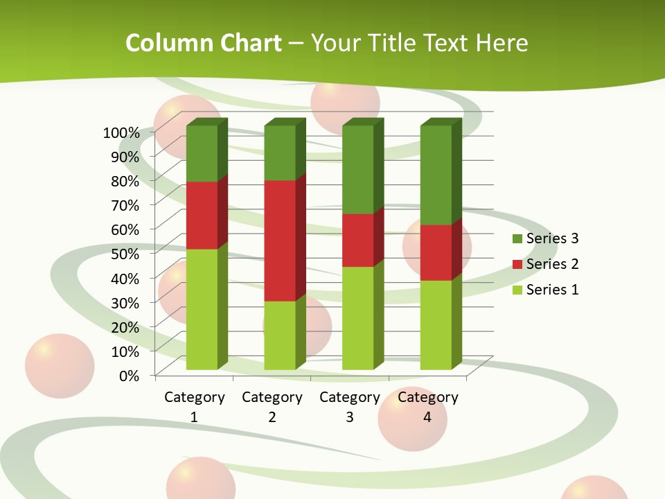 A Green Christmas Tree With Red Balls On It PowerPoint Template