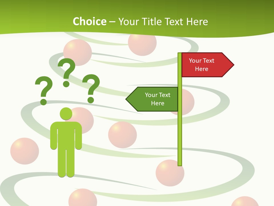 A Green Christmas Tree With Red Balls On It PowerPoint Template