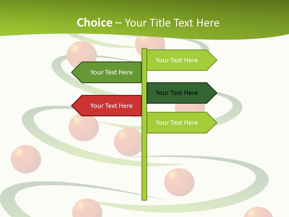 A Green Christmas Tree With Red Balls On It PowerPoint Template