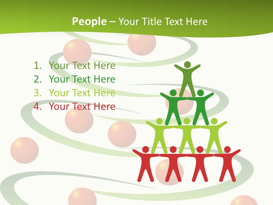 A Green Christmas Tree With Red Balls On It PowerPoint Template