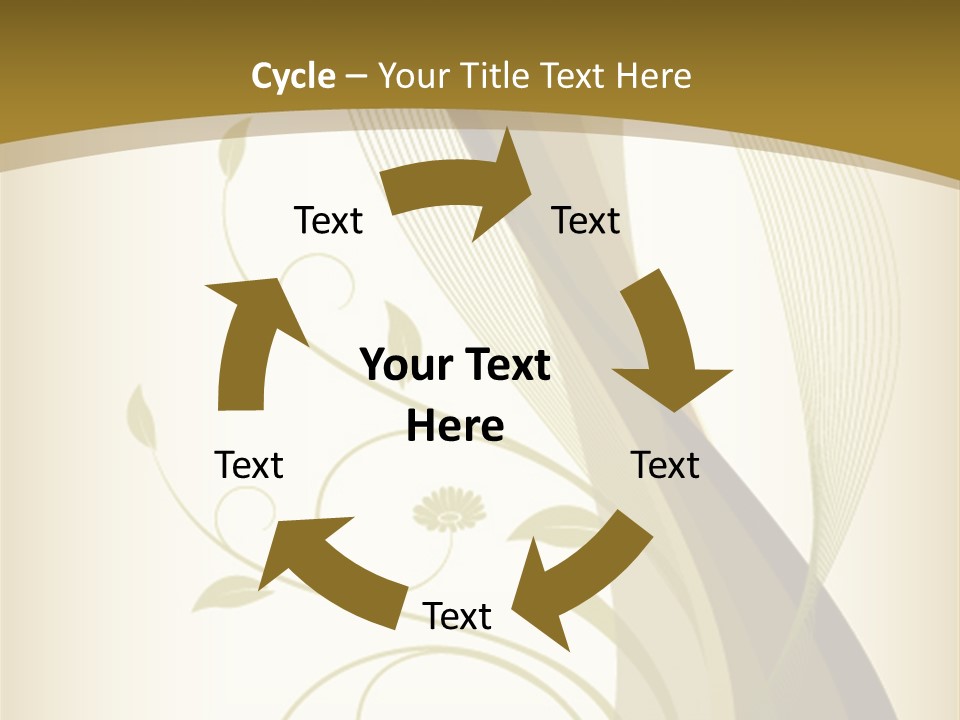 Green Floral Texture PowerPoint Template