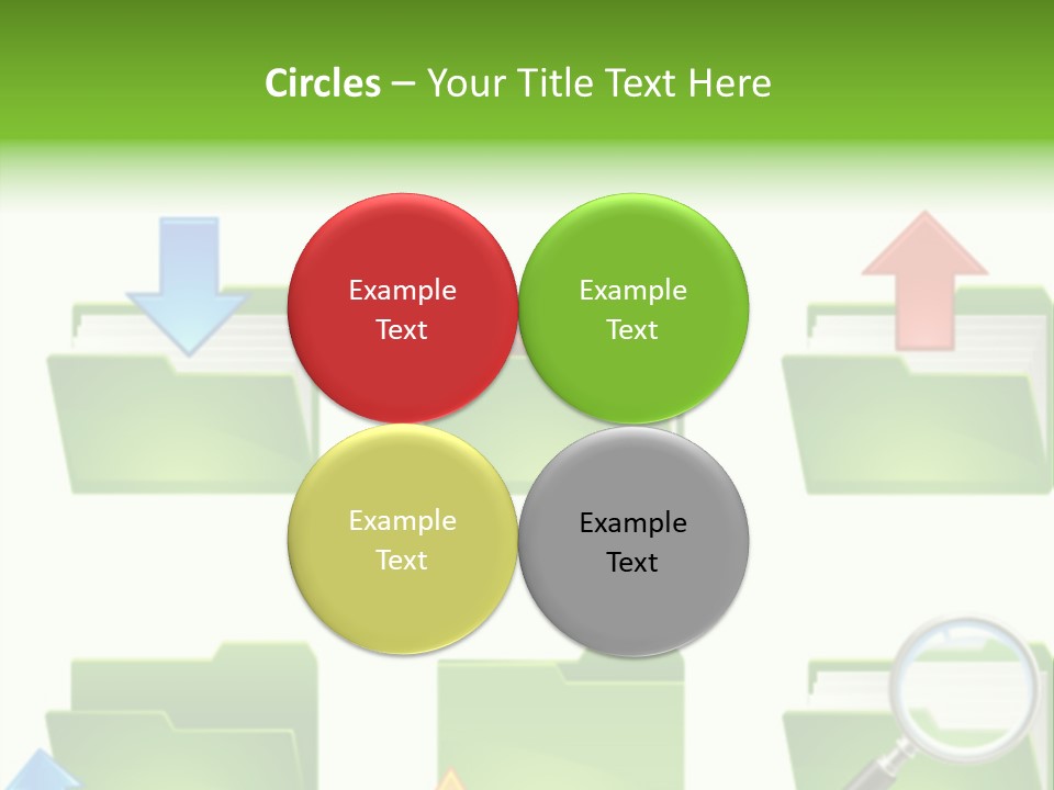 A Green Folder With A Magnifying Glass PowerPoint Template