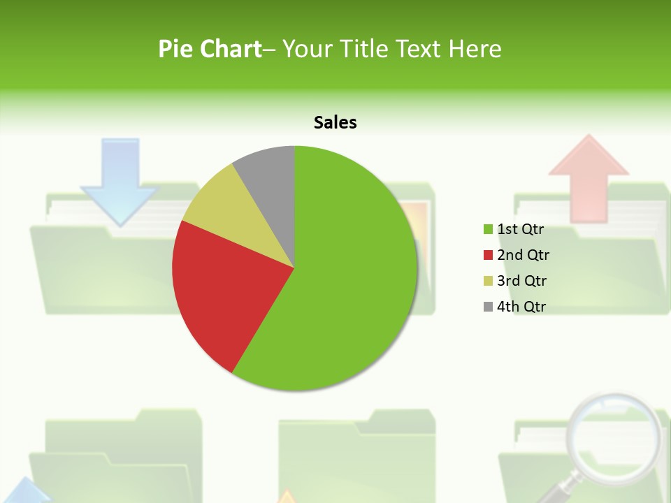 A Green Folder With A Magnifying Glass PowerPoint Template