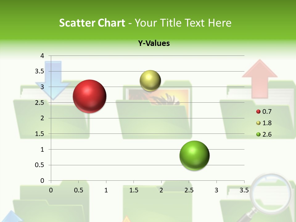 A Green Folder With A Magnifying Glass PowerPoint Template