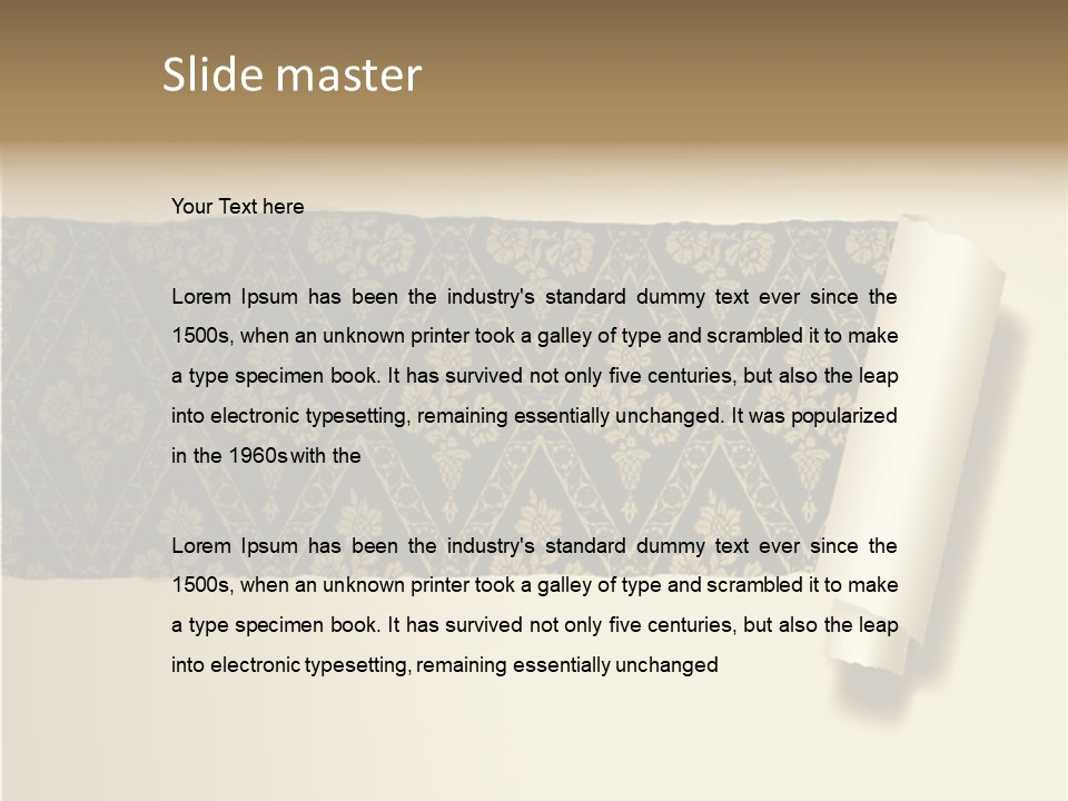 Baroque Illustration Brown PowerPoint Template