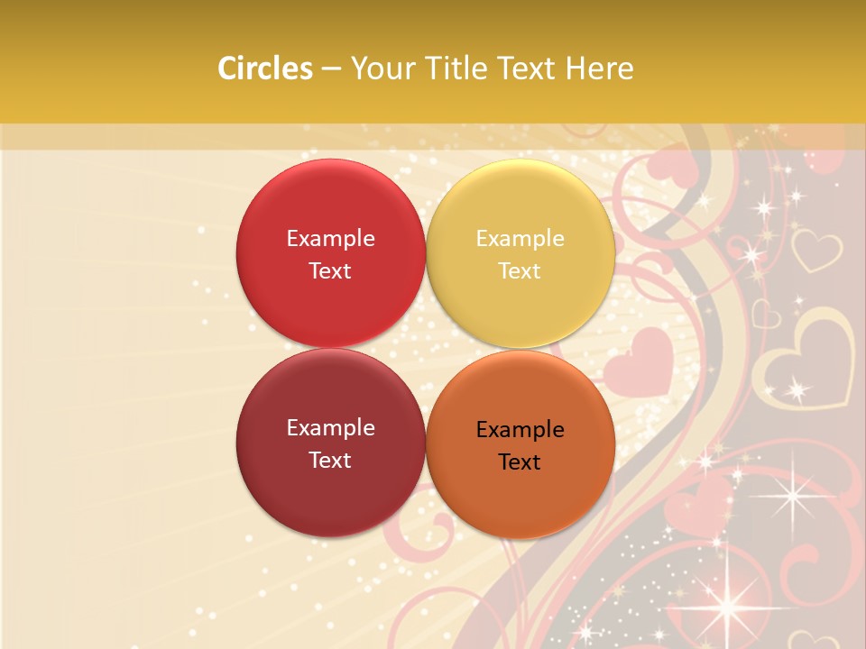 A Red And Gold Background With Hearts On It PowerPoint Template