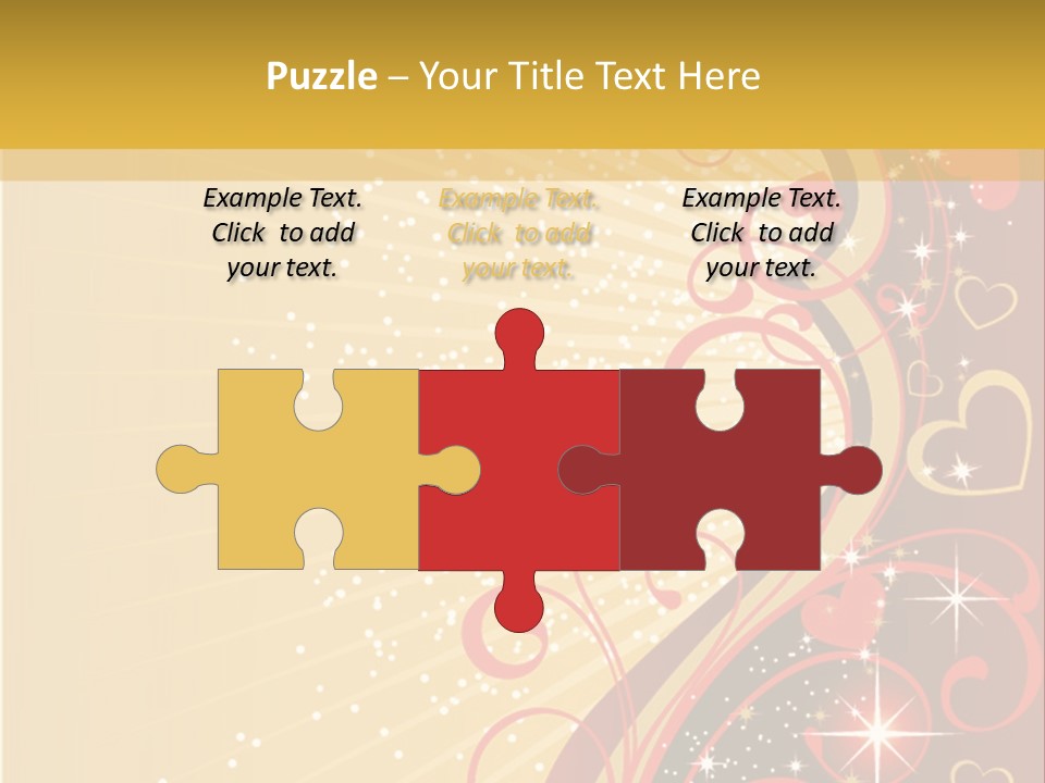 A Red And Gold Background With Hearts On It PowerPoint Template