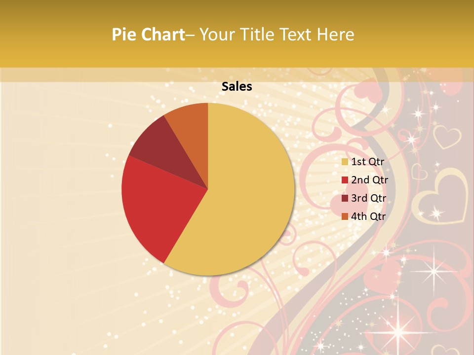 A Red And Gold Background With Hearts On It PowerPoint Template