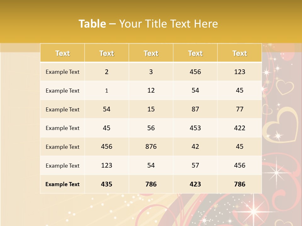 A Red And Gold Background With Hearts On It PowerPoint Template