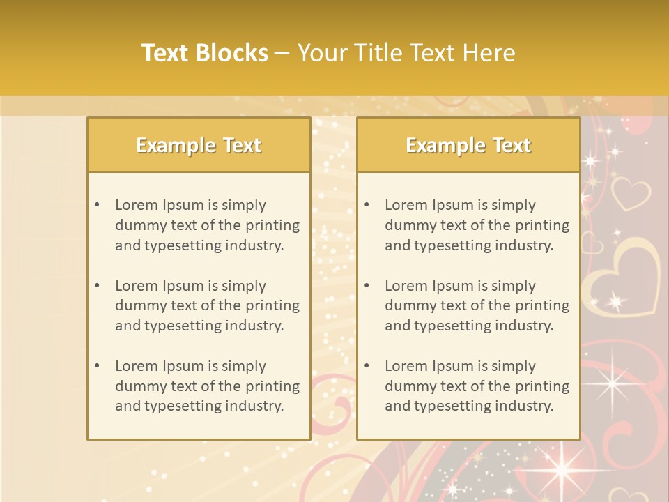 A Red And Gold Background With Hearts On It PowerPoint Template