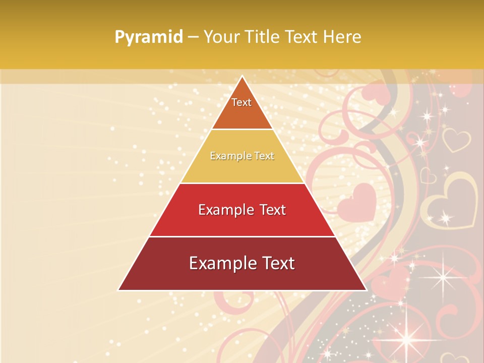 A Red And Gold Background With Hearts On It PowerPoint Template