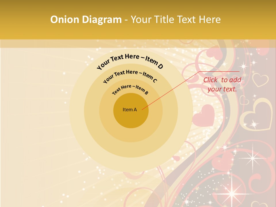 A Red And Gold Background With Hearts On It PowerPoint Template