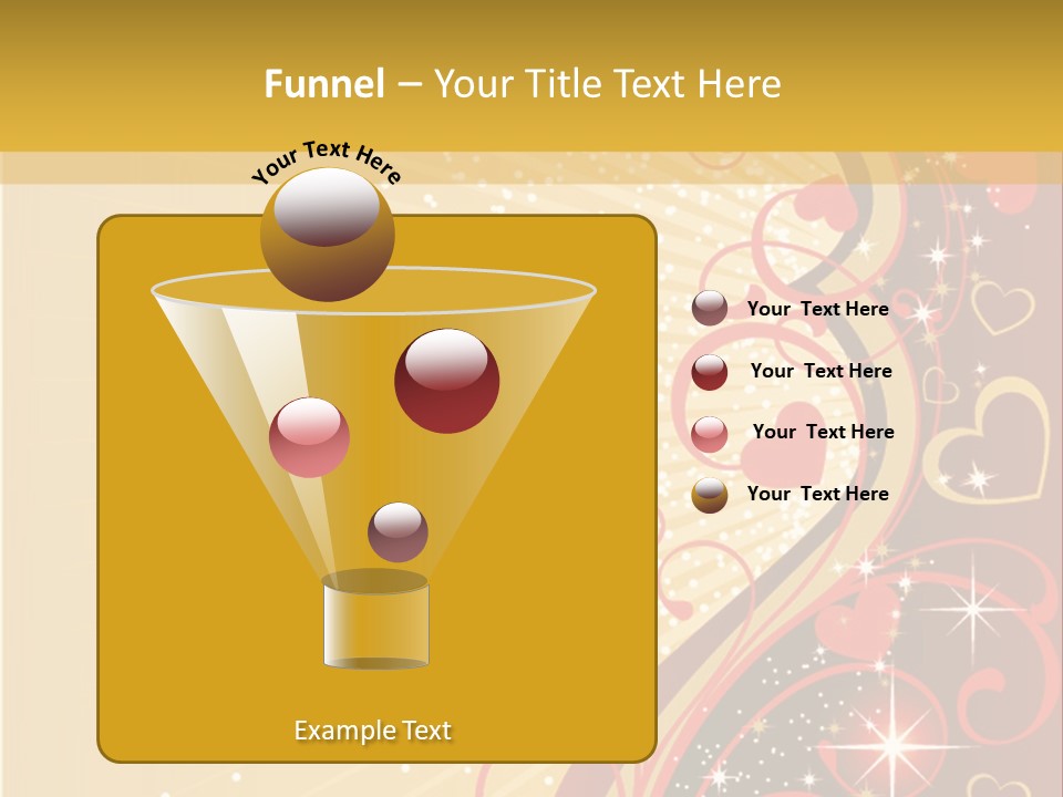 A Red And Gold Background With Hearts On It PowerPoint Template