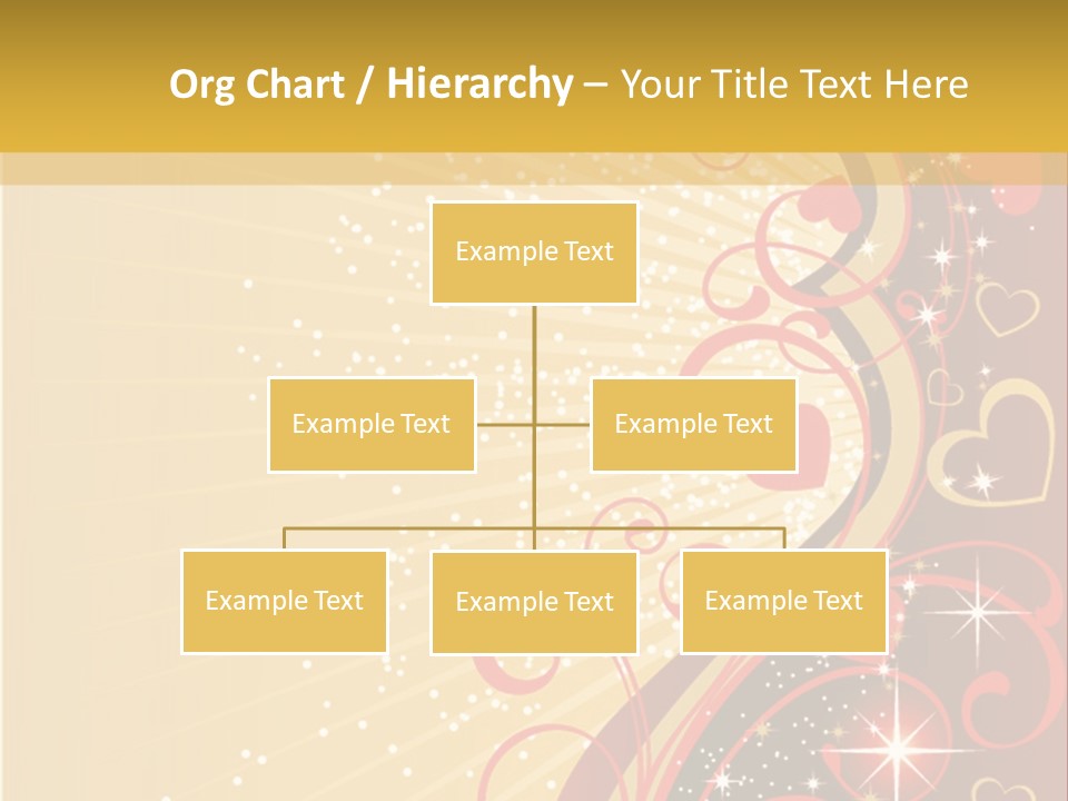 A Red And Gold Background With Hearts On It PowerPoint Template