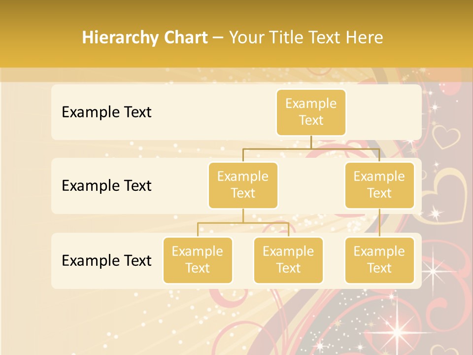 A Red And Gold Background With Hearts On It PowerPoint Template