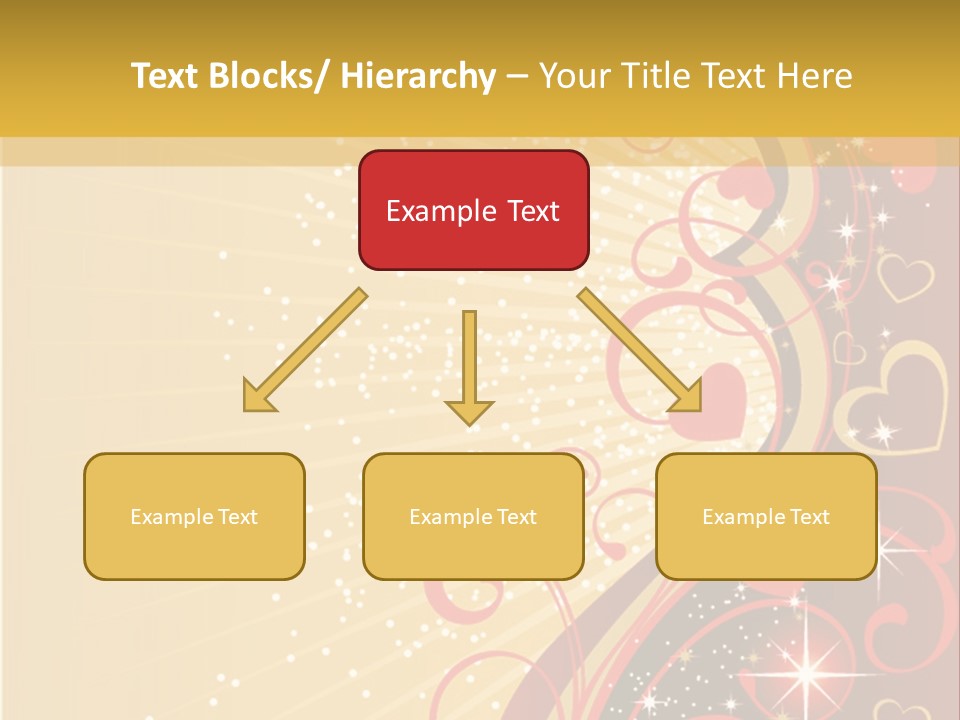 A Red And Gold Background With Hearts On It PowerPoint Template