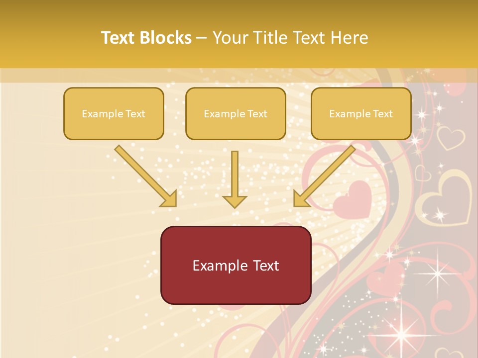 A Red And Gold Background With Hearts On It PowerPoint Template