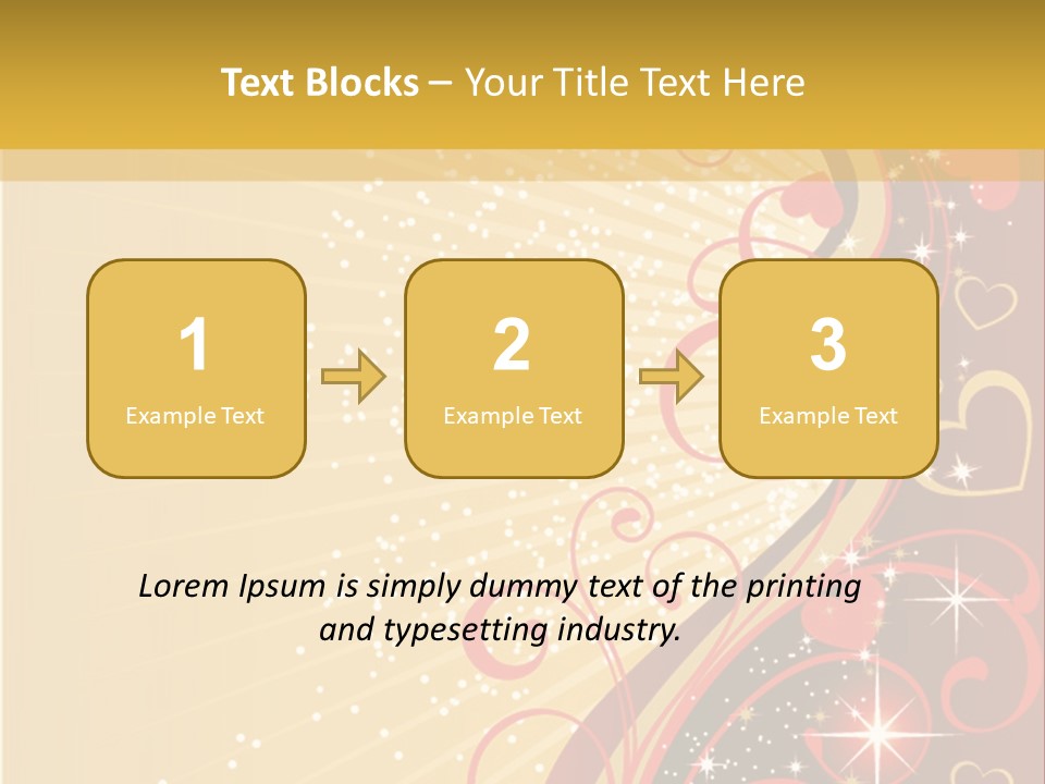 A Red And Gold Background With Hearts On It PowerPoint Template