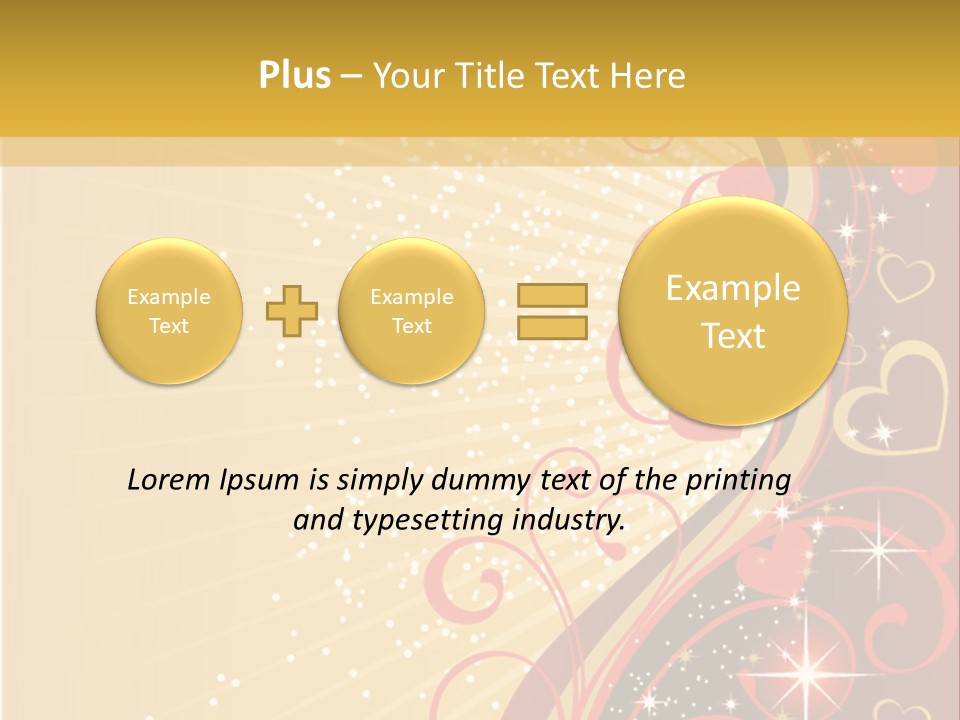 A Red And Gold Background With Hearts On It PowerPoint Template