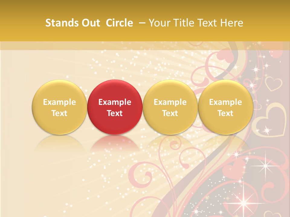 A Red And Gold Background With Hearts On It PowerPoint Template