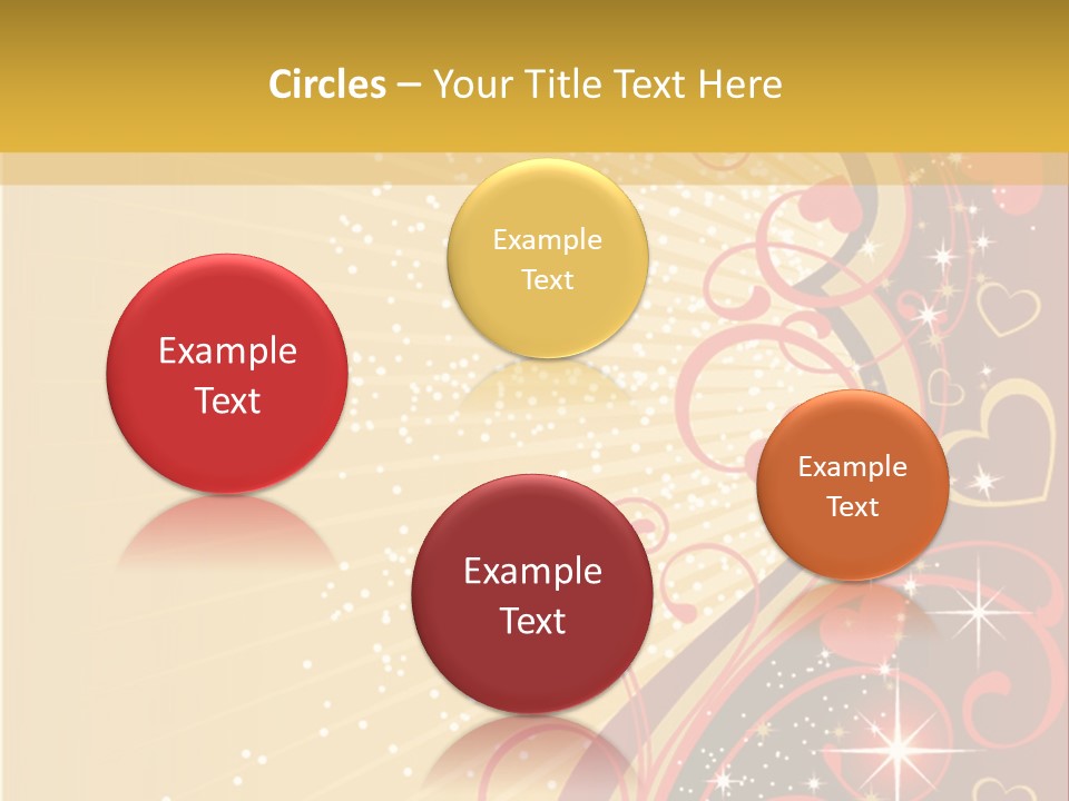 A Red And Gold Background With Hearts On It PowerPoint Template