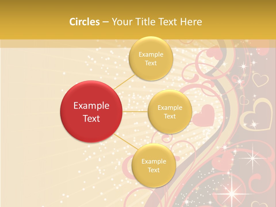 A Red And Gold Background With Hearts On It PowerPoint Template