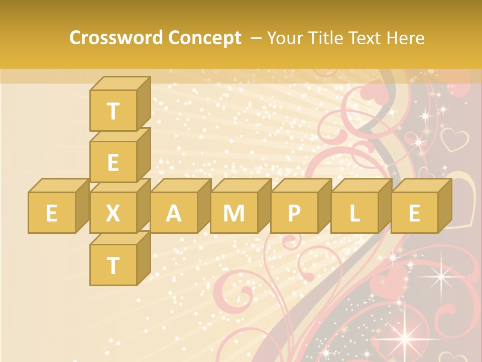 A Red And Gold Background With Hearts On It PowerPoint Template