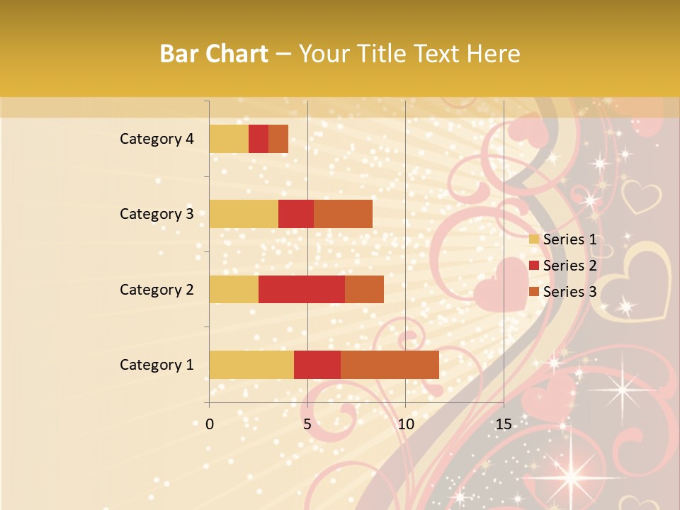 A Red And Gold Background With Hearts On It PowerPoint Template