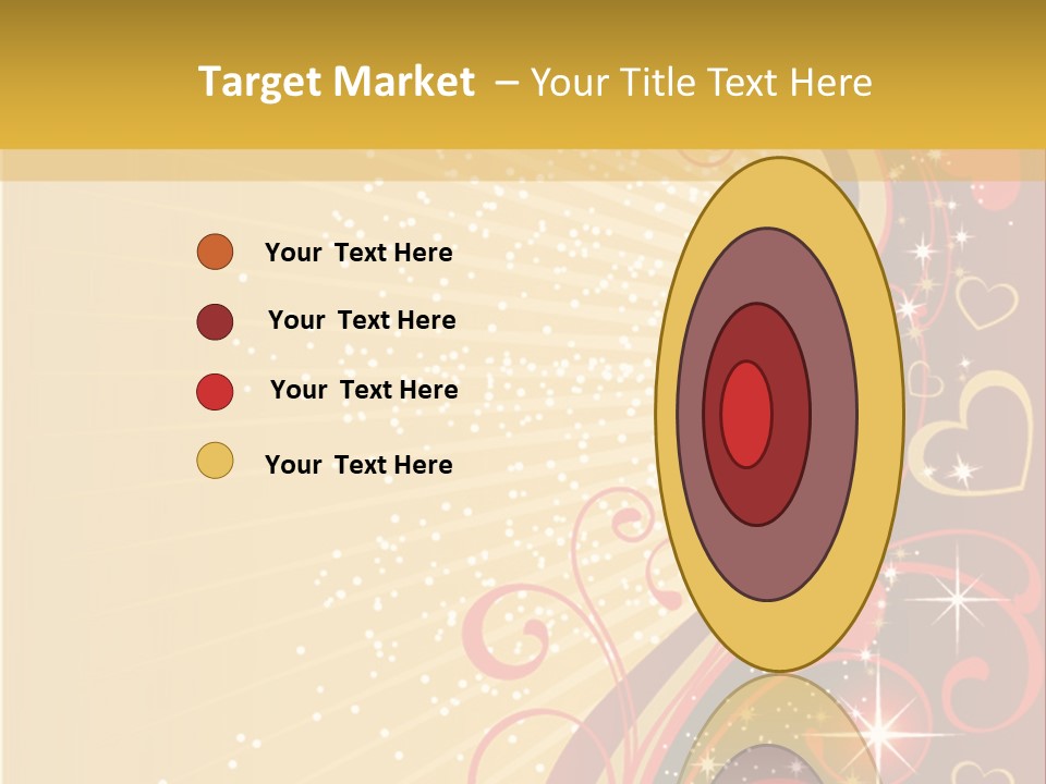 A Red And Gold Background With Hearts On It PowerPoint Template