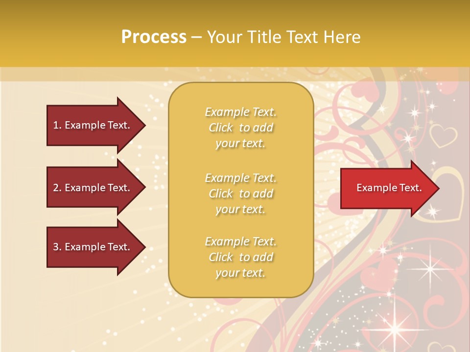 A Red And Gold Background With Hearts On It PowerPoint Template