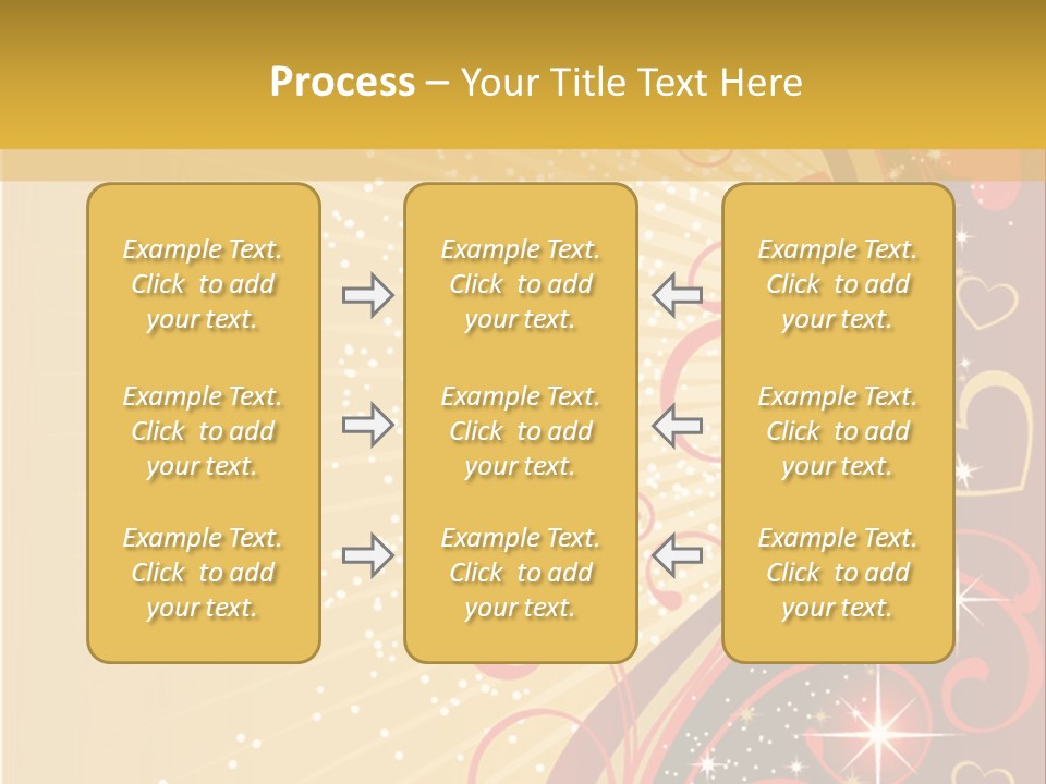 A Red And Gold Background With Hearts On It PowerPoint Template