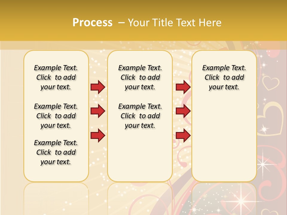 A Red And Gold Background With Hearts On It PowerPoint Template