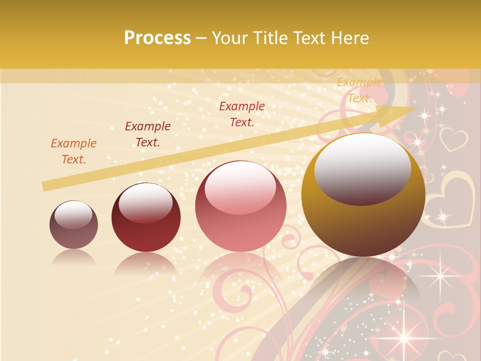 A Red And Gold Background With Hearts On It PowerPoint Template