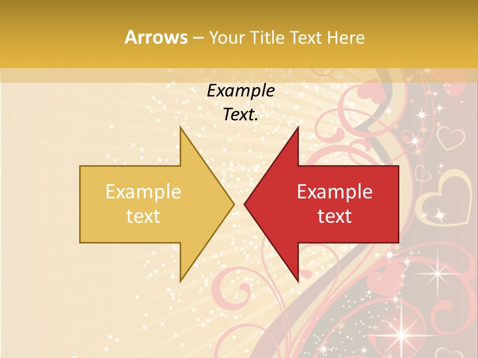 A Red And Gold Background With Hearts On It PowerPoint Template