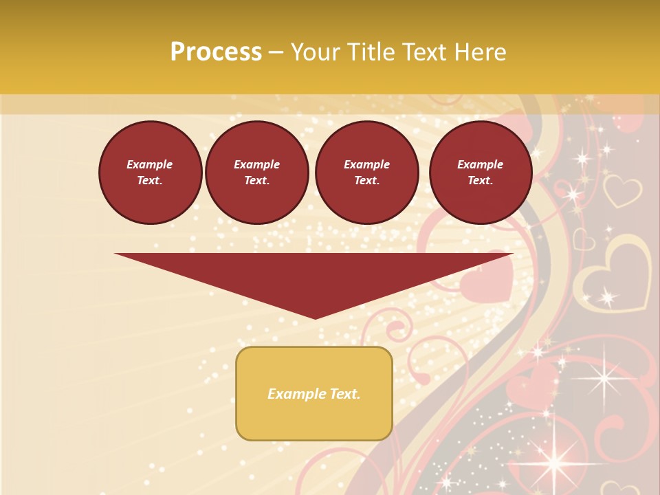 A Red And Gold Background With Hearts On It PowerPoint Template
