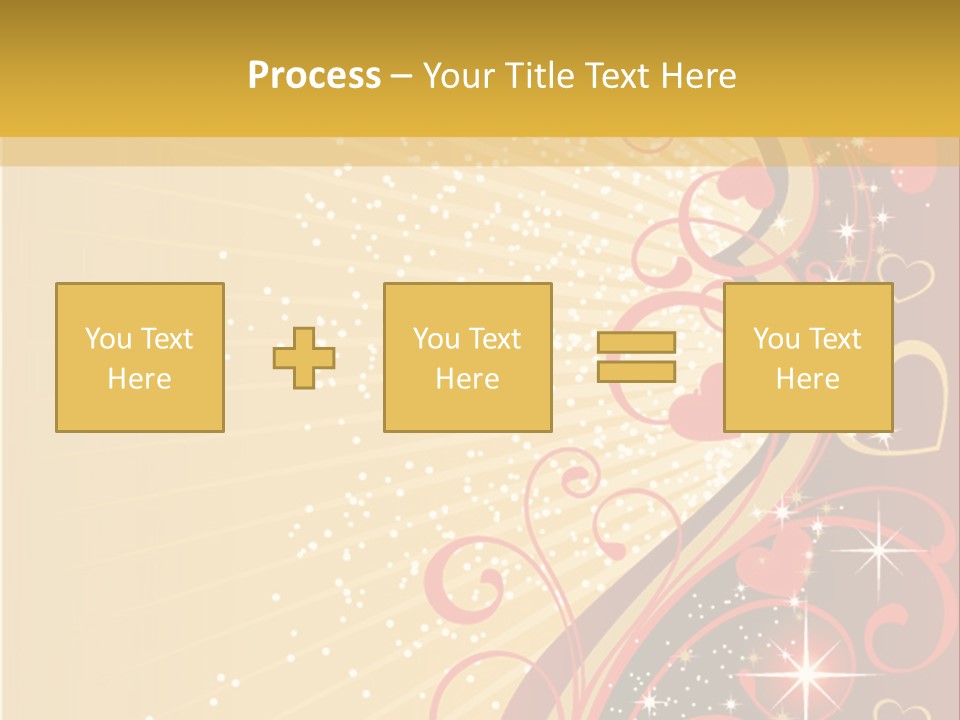 A Red And Gold Background With Hearts On It PowerPoint Template