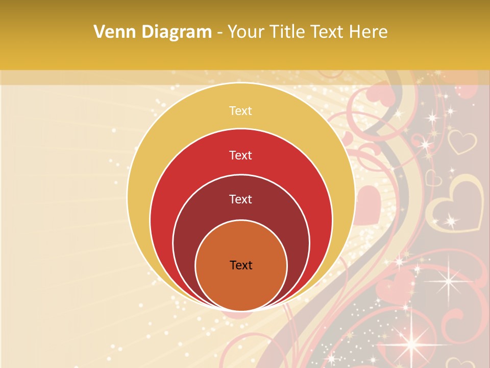 A Red And Gold Background With Hearts On It PowerPoint Template