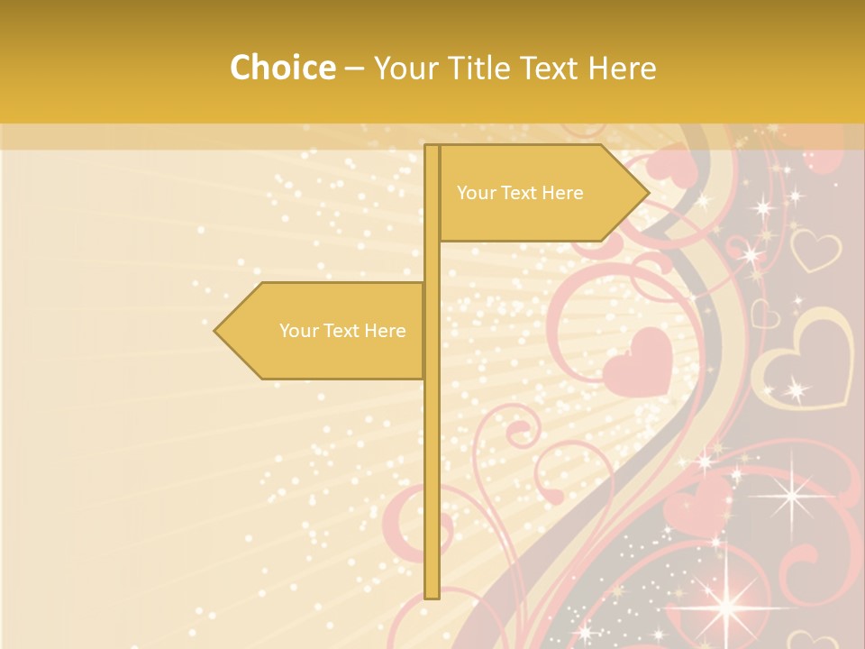 A Red And Gold Background With Hearts On It PowerPoint Template