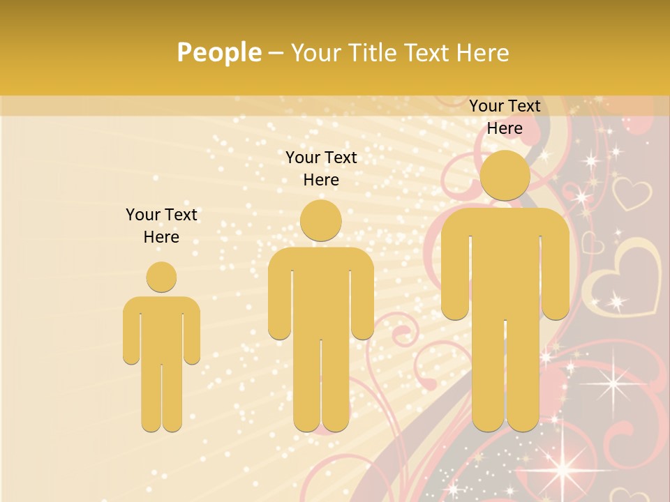 A Red And Gold Background With Hearts On It PowerPoint Template