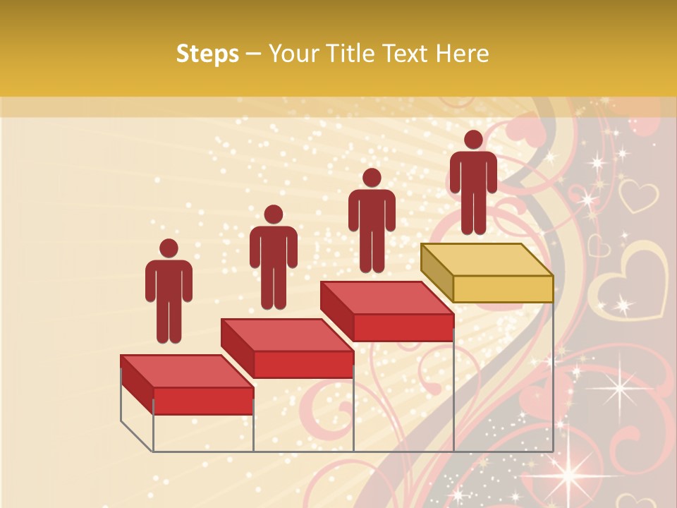 A Red And Gold Background With Hearts On It PowerPoint Template
