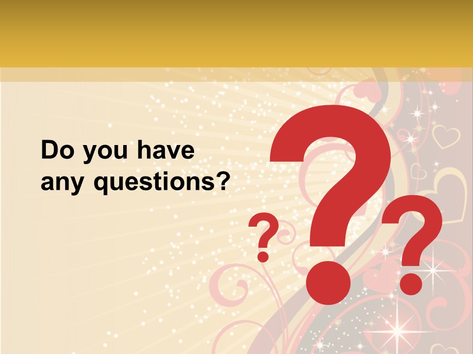 A Red And Gold Background With Hearts On It PowerPoint Template