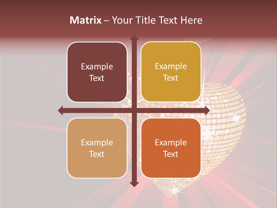 A Golden Disco Ball On A Red Background PowerPoint Template