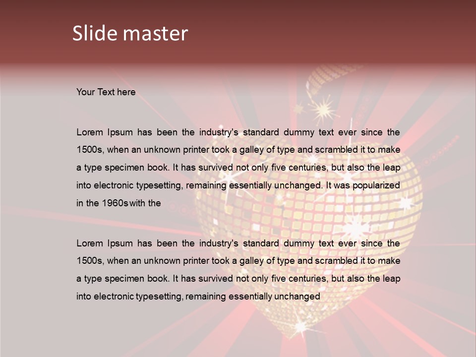 A Golden Disco Ball On A Red Background PowerPoint Template