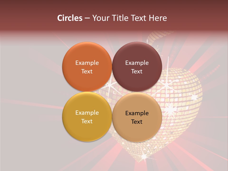 A Golden Disco Ball On A Red Background PowerPoint Template