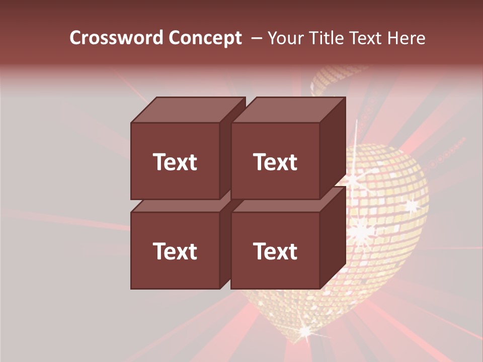 A Golden Disco Ball On A Red Background PowerPoint Template